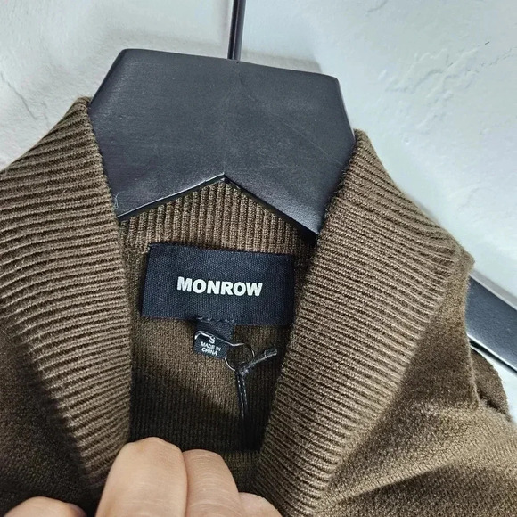 MONROW ‎ Supersoft Cold Shoulder Long Sleeve Sweater in Green Size Small - Picture 3 of 7